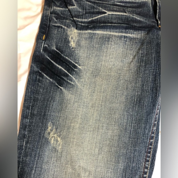 Armani Exchange AX Light Wrinkle Distressed Denim Jeans SZ 33 Long. - Picture 4 of 12